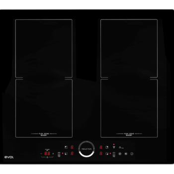 Cooktop de Indução 4 Bocas instalado em bancada de cozinha de luxo