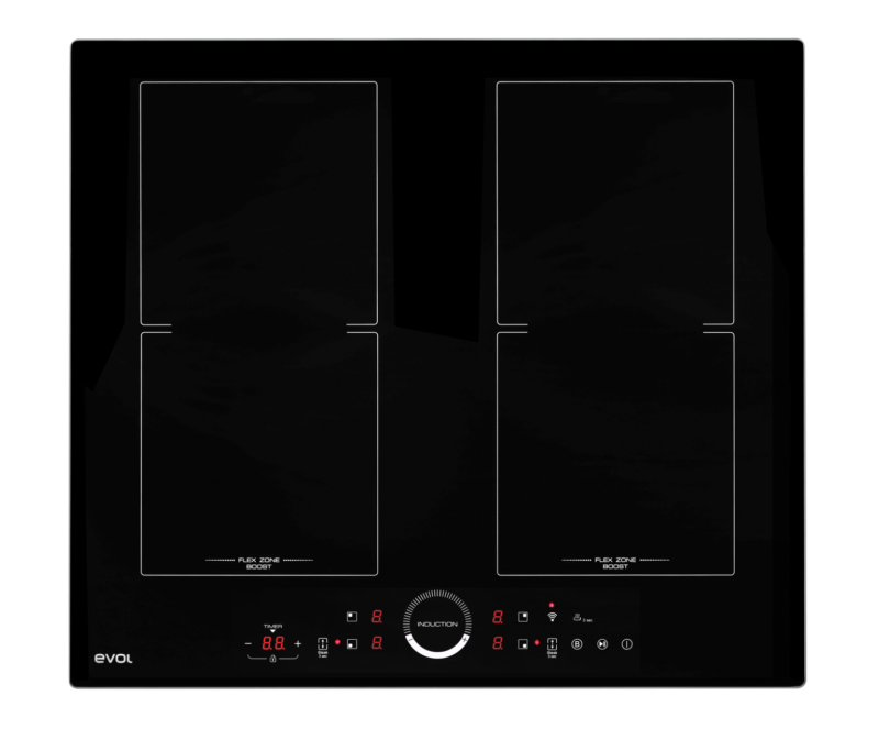 Cooktop de Indução 4 Bocas Cooktop de Indução 4 Bocas instalado em bancada de cozinha de luxo