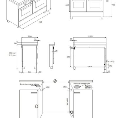 FOGÃO BERTAZZONI PROFESSIONAL PRO126G2EXT