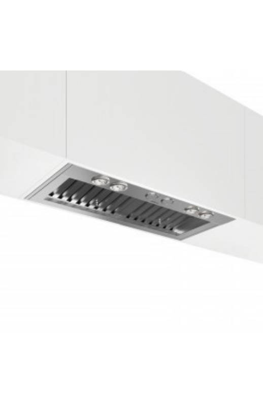 Coifa de embutir Elica Scanno 91 cm com dupla motorização, 2.000 m³/h, Hush System de 36 a 59 dB, filtros baffle e LEDs. Ideal para cozinhas gourmet e churrasqueiras a gás. Consulte na Cevimar.