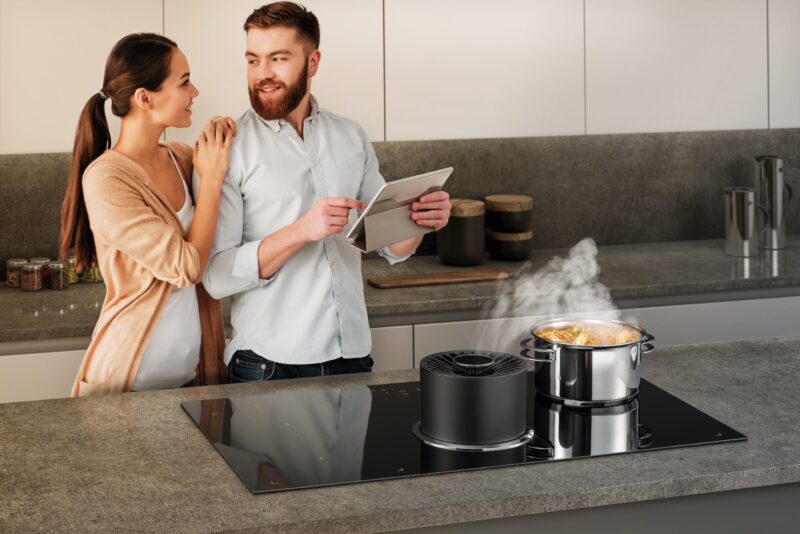 COOKTOP A INDUÇÃO COM COIFA RETRÁTIL TECNO THVI90DH