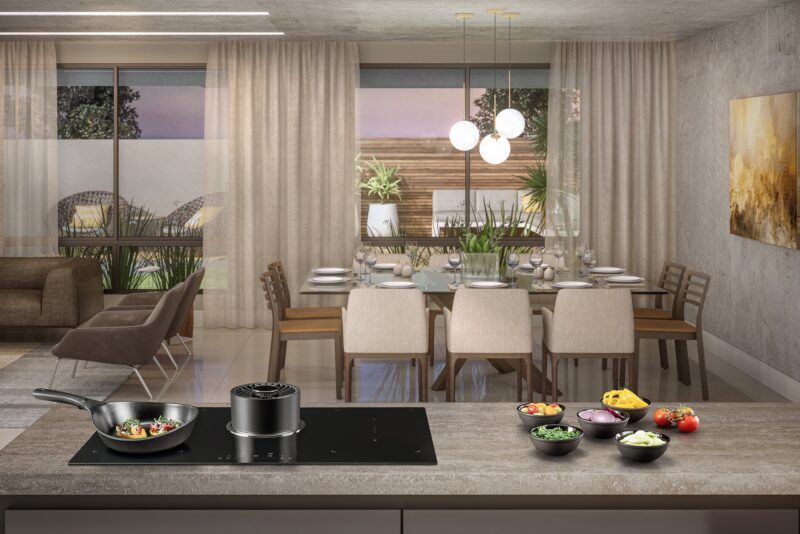 COOKTOP A INDUÇÃO COM COIFA RETRÁTIL TECNO THVI90DH