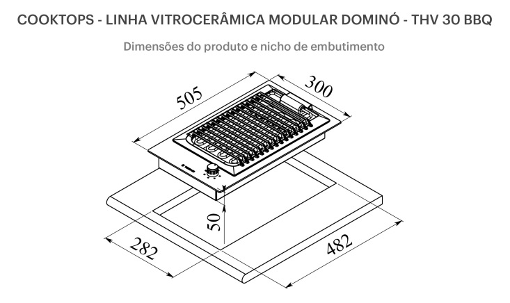 COOKTOP BARBECUE DOMINO TECNO THV30BBQ