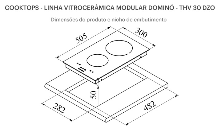 COOKTOP ELÉTRICO DOMINO TECNO THV30DZO