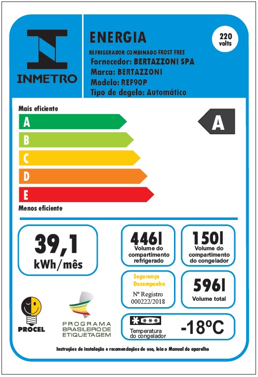 etiqueta_procel_ref90_2_1_4 Refrigerador Bertazzoni Professional REF905BBRPTT