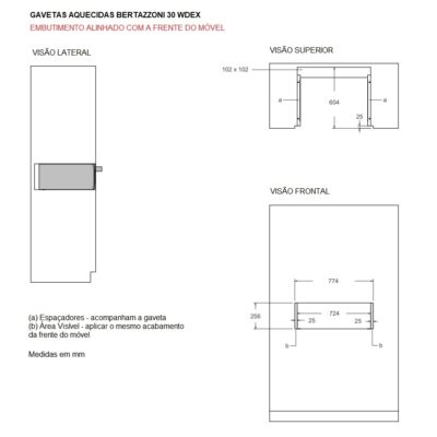 GAVETA AQUECIDA BERTAZZONI MASTER MAST30WDEX