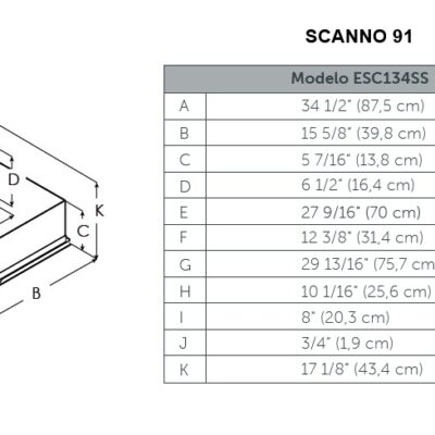Coifa de Embutir Elica Scanno 122