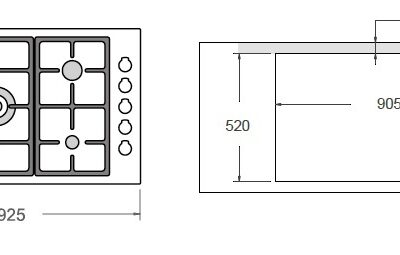 COOKTOP BERTAZZONI PROFESSIONAL A GÁS PROF365 QBXT
