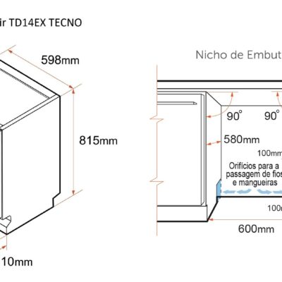 Lava-louças de Revestir Tecno TD14WP