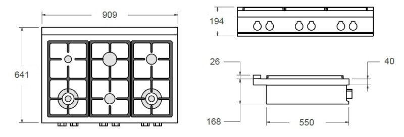 RANGETOP BERTAZZONI MASTER MAST366RTBXT