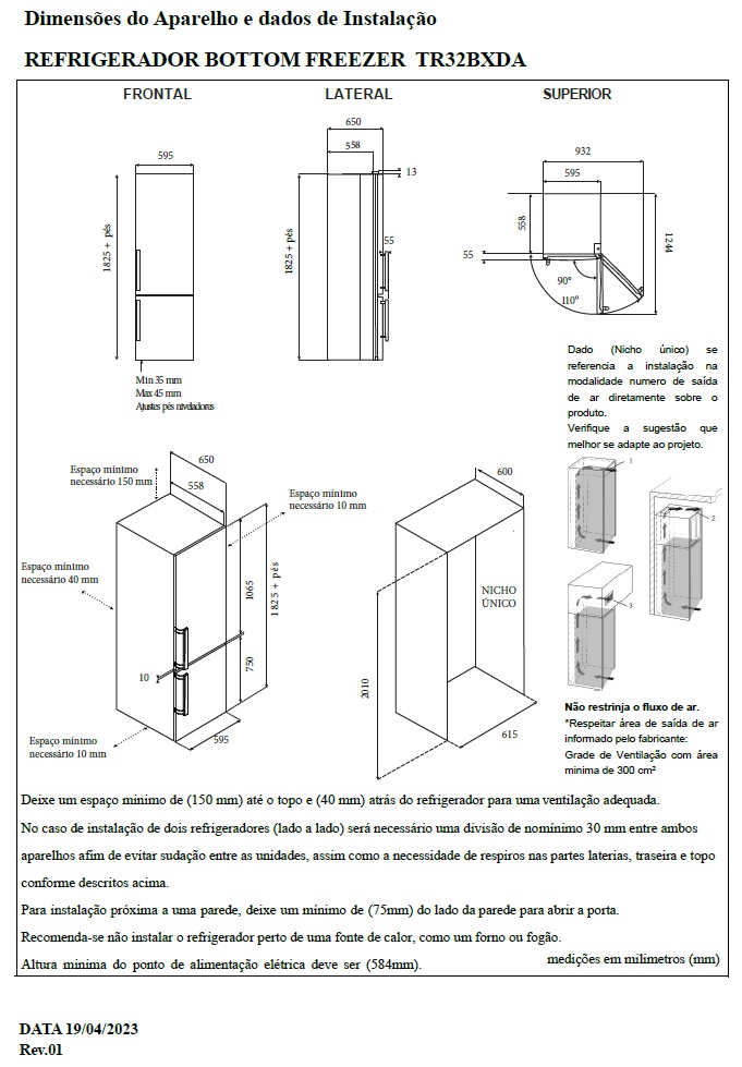 REFRIGERADOR TECNO ORIGINAL TR32 BXDA