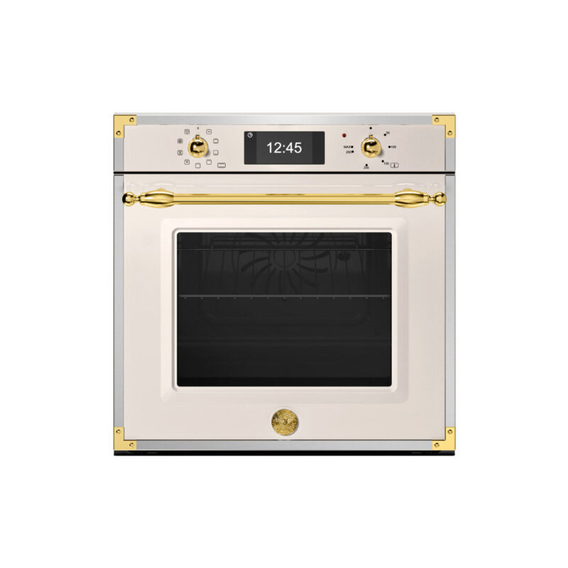 Forno Combinado com Vapor Bertazzoni Heritage: 60cm, 11 funções e detalhes em ouro. A união perfeita entre saúde, sabor e design italiano. Confira na Cevimar!