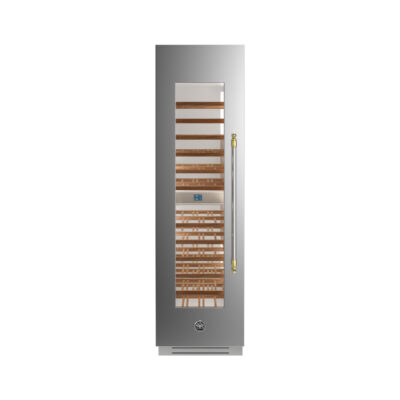 ADEGA BERTAZZONI HERITAGE HER WC605BLX2T (5) Adega Bertazzoni Heritage HER-WC605BLX2T: design italiano em inox, Dual Zone para 52 garrafas e abertura à esquerda. O luxo da preservação. Confira na Cevimar!
