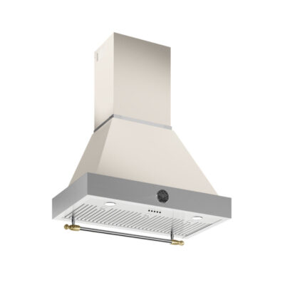 Coifa Bertazzoni Vintage 90cm: design clássico Série Heritage, alta potência de sucção e acabamento impecável. A elegância italiana na sua cozinha. Confira!
