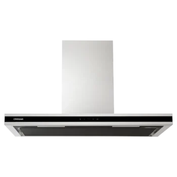 Coifa de parede inox 90 cm Crissair Soft com vazão de 1.050 m³/h, comando touch, 3 velocidades, filtro de carvão ativado e iluminação LED. 127V ou 220V. Veja na Cevimar.