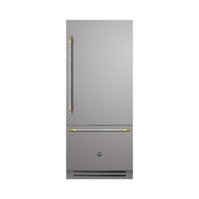 Refrigerador Bertazzoni Heritage French Door: 90cm de largura, design clássico italiano e tecnologia No Frost. O luxo da conservação em inox. Confira na Cevimar!