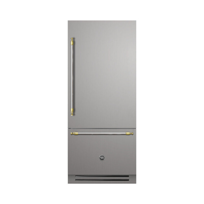 Refrigerador Bertazzoni Heritage French Door: 90cm de largura, design clássico italiano e tecnologia No Frost. O luxo da conservação em inox. Confira na Cevimar!