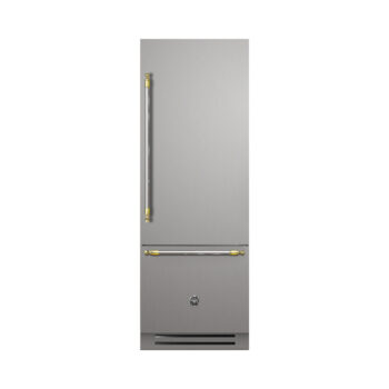 REFRIGERADOR BERTAZZONI HERITAGE HER REF755BBRXTT (5) Refrigerador Bertazzoni Heritage HER REF755BBRXTT: 75 cm, embutir flush, 473L, bottom freezer, abertura direita, inox anti-manchas, ice maker inteligente e 42 dB. Lancamento 2025. Cevimar.