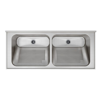 O Tampo de Lavanderia com Área Rebaixada e Tanque Duplo Mekal TL CT-60 TD foi desenvolvido para oferecer máxima funcionalidade, resistência e conforto na área de serviço. Fabricado em aço inox 304, combina durabilidade, higiene e design sofisticado, atendendo com eficiência desde tarefas delicadas até trabalhos mais pesados.